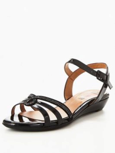 Clarks Bianca Crown Jewel Flat Sandal - Black